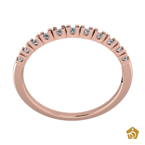 Anel de Ouro Rosa 18k - Meia Aliança